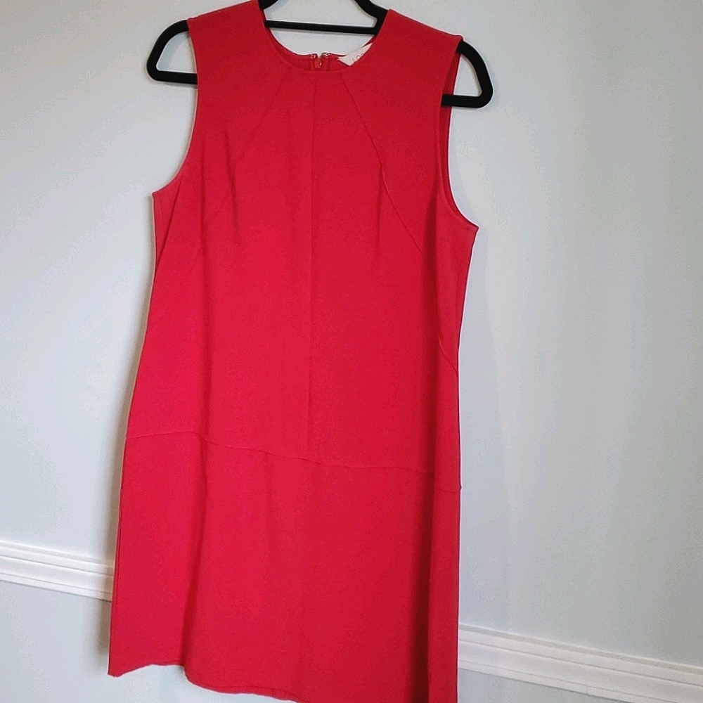 Loft red shift dress